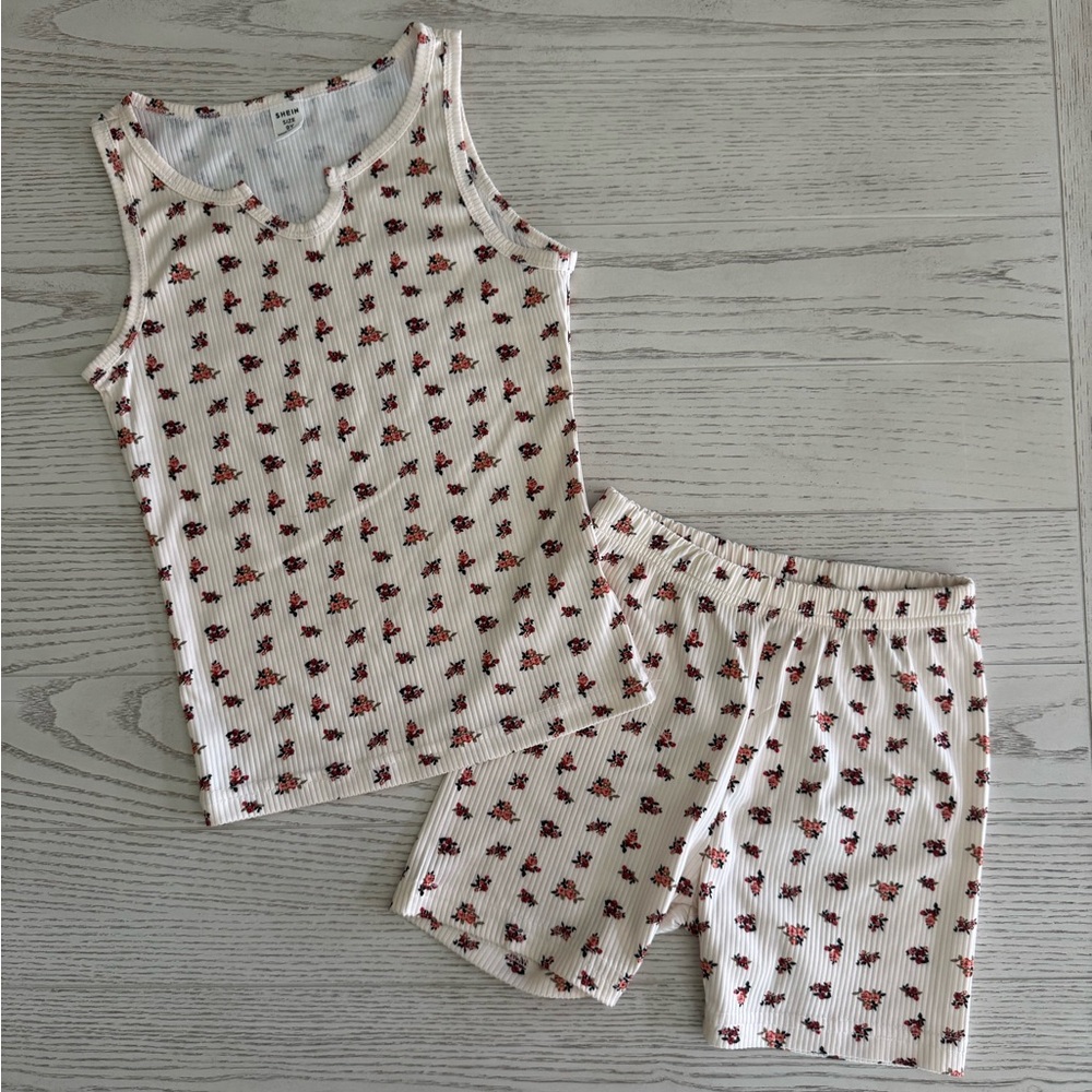$4 Add On // Petite Floral Ribbed Tank & Short Pajama Set